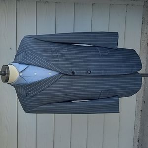 OXXFORD‎ Grey Striped Super 110s Wool Sz 42 L Mens Sport Coat Suit Jacket